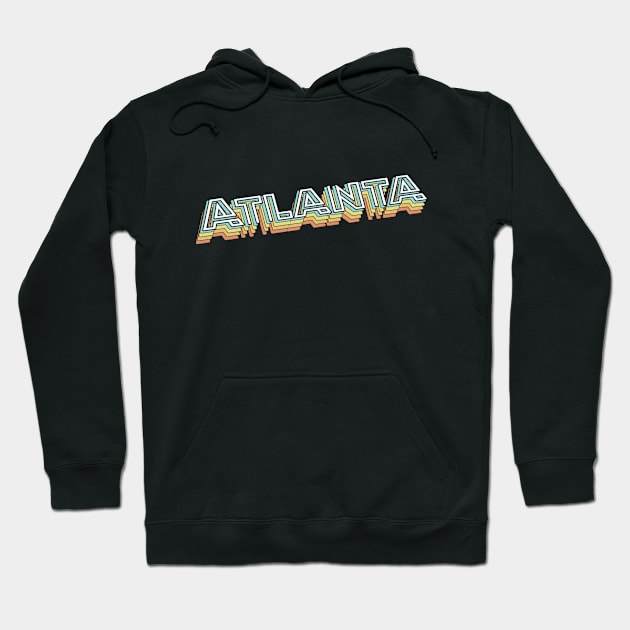 Atlanta Retro Typography Faded Style Hoodie by PREMAN PENSIUN PROJECT